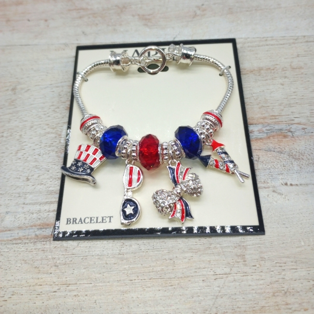 Napier Patriotic Americana Charm Bracelet